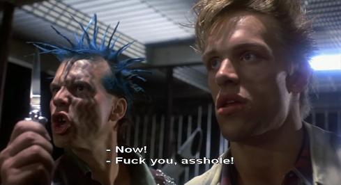 Scena dal film Terminator, Bill Paxton che dice fuck you asshole