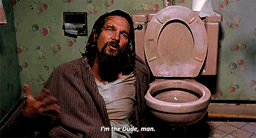 Gif animata di una scena del film Il grande Lebowski, Jeff Bridges che dice: I'm the Dude, man.