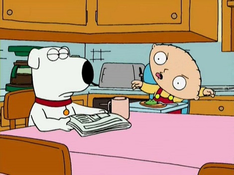 stewie-mocking-brian-at-the-table