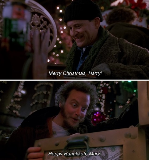 Merry Christmas, Harry. Happy Hanukkah, Marv! Home alone 2