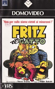 Copertina della VHS di Fritz il gatto stampata dalla Domovideo nel 1988
