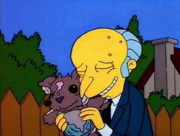 Il signor Burns con l'orsacchiotto Bobo, dai Simpson