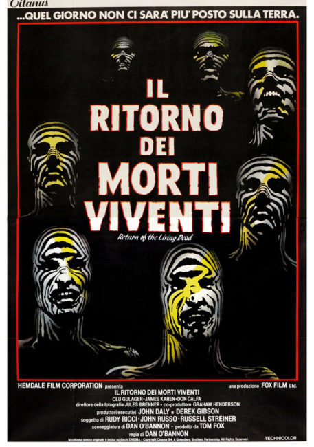 Locandina italiana del film Il ritorno dei morti viventi 1985