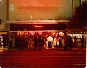 Foto dall'apertura del negozio Fiorucci a Los Angeles nel 1978