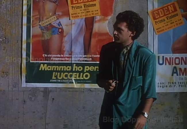 Locandina di Mamma ho perso l'uccello film porno in una scena del film Libera del 1993 di Pappi Corsicato