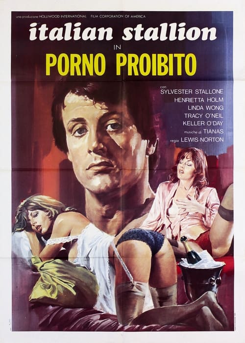 Locandina italiana di Porno proibito con Sylvester Stallone come Italian Stallion. Doppiato da Carlo Marini